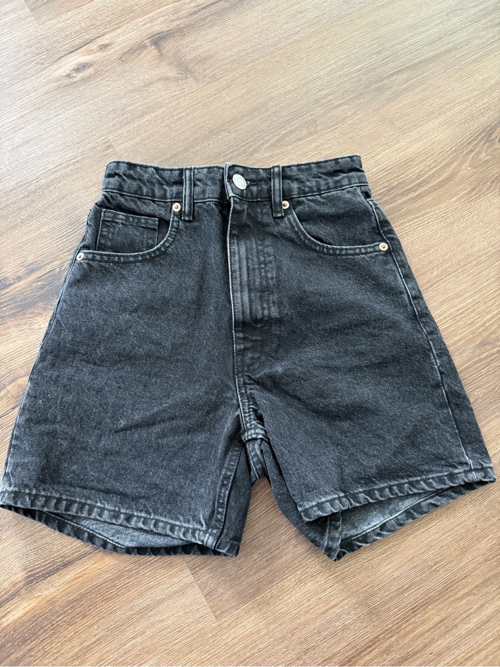 Zara Black High-Waist Denim Jean Shorts